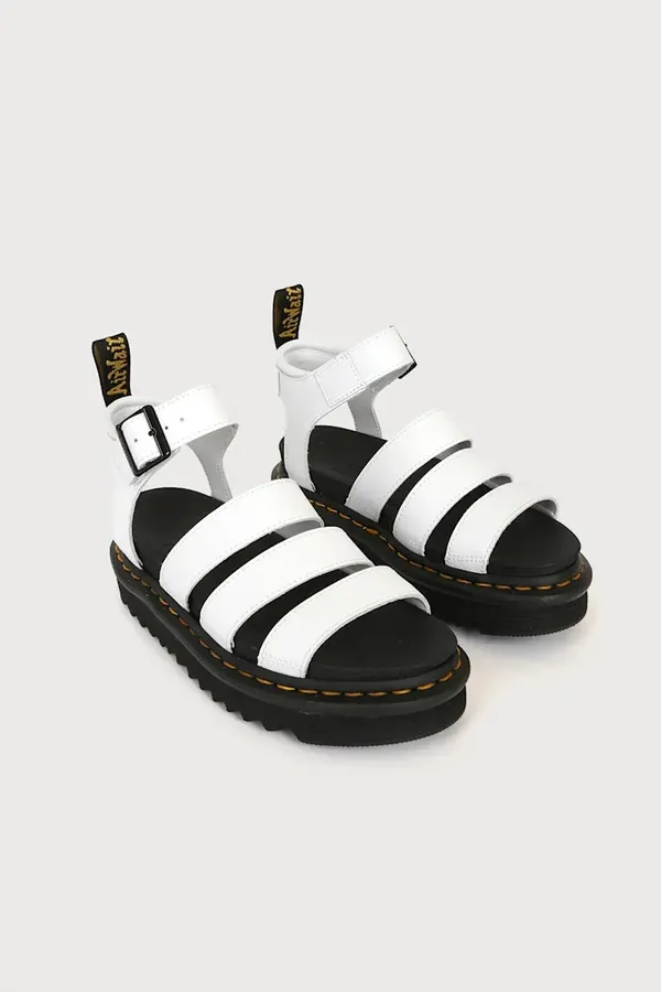 NWT Dr. Martens Blaire White Leather Chunky Platform Sandals - Size US 8 / UK 6 / EU 39 - Image 4
