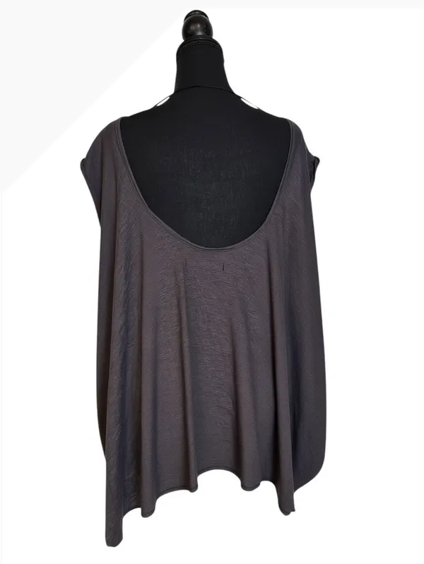 We The Free Gray Oversized Draped Hem Boho Tunic Top - Image 4