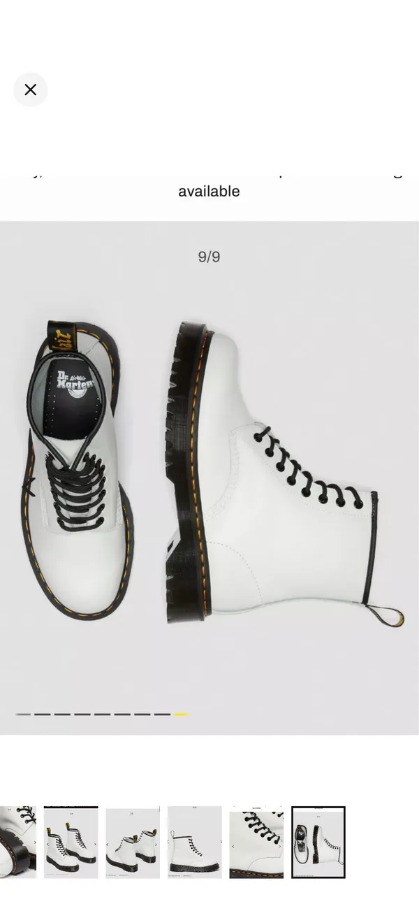 Dr. Martens White Leather 8-Eye Lace-Up Platform Boots with Black Laces - Image 5