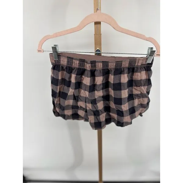 PINK Victoria's Secret Plaid Pajama Shorts Elastic Waist Small - Image 4