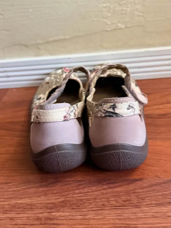 Floral Braided-Strap Mary Jane Flats - Beige Pink - Image 5