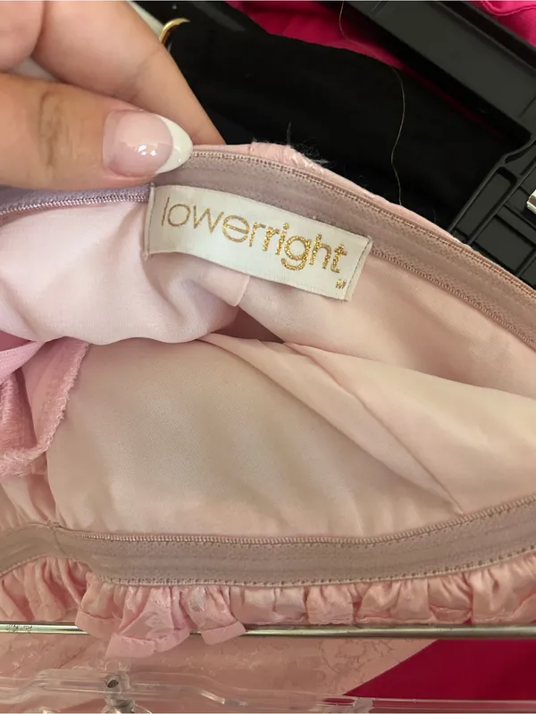 Strapless Pink Ruffle Bustier Romper Size M - Image 3