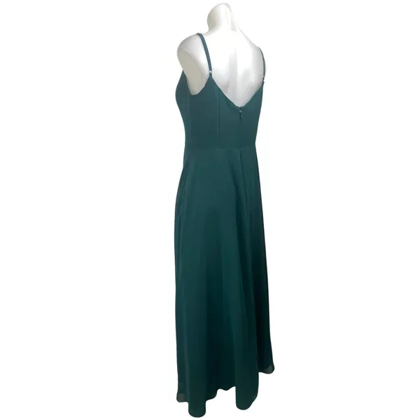 Azazi Blue Sleeveless V Neck A Line Bridesmaid Gown Cami Maxi Dress Size M - Image 2