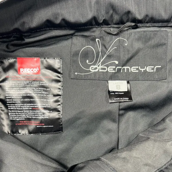 Obermeyer Women Metallic Grey Black Ski Snow Pants RECCO Size 8 Cargo Insulated - Image 7