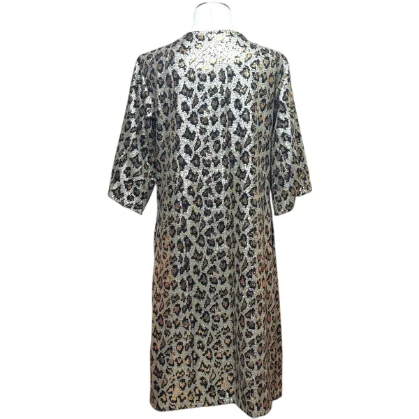 L&B Open Front Mid Length Kimono Leopard Sequin Small - Image 3