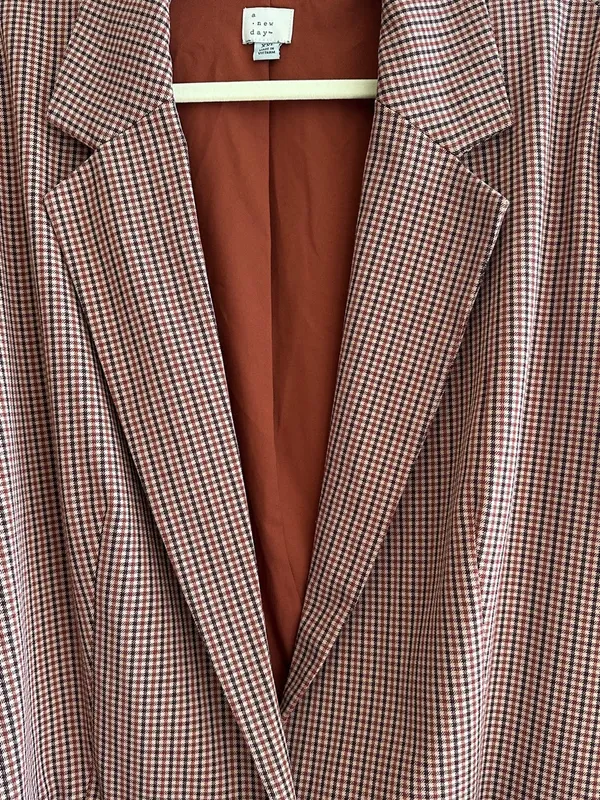 a new day Women’s Oversized Fall Blazer, Brown Plaid, Size XXL - Image 12