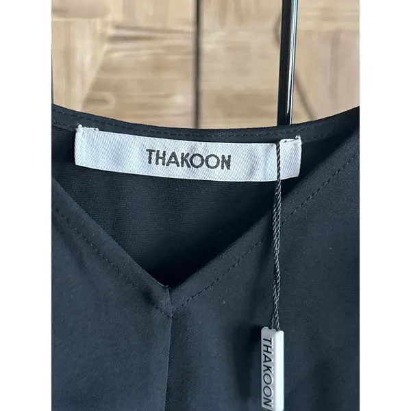 NWT - Thakoon Womens Tank Top Small Black Camisole V Neck Coquette - Image 4