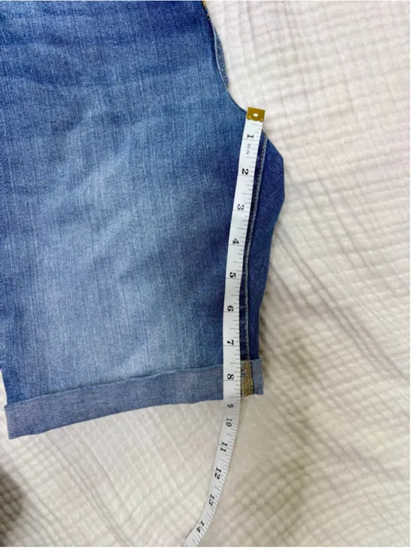 Women's Isabel Maternity Blue Distressed Bermuda Shorts Size 8 - Image 8
