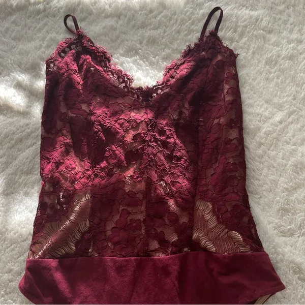 Forever 21 Lace Red Bodysuit - Image 3
