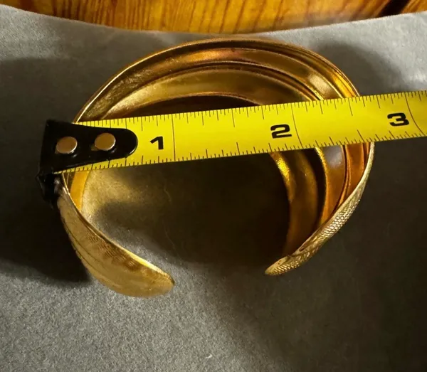 Gold Tone Chunky Statement Cuff Bracelet - Image 4