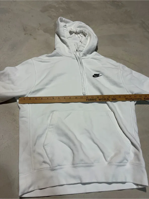 Nike White Hoodie with Black Swoosh Logo medium - Image 6