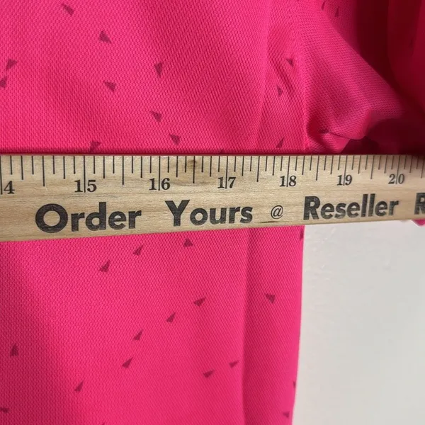 Nike dri fit ladies bright‎ pink with speckles athletic polo shirt size small - Image 7