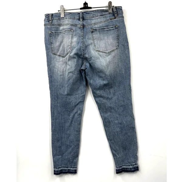 KanCan Mid Rise Distressed Skinny Jeans Stretch KC5055L-SF Blue‎ Size 31 Womens - Image 4
