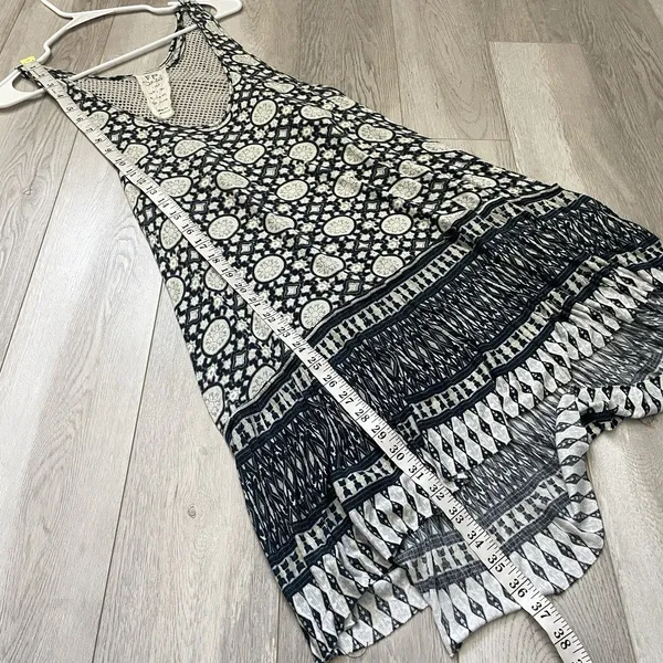 Free People Dress crochet printed mini womens Blue xsmall bohemian beach hippie - Image 5