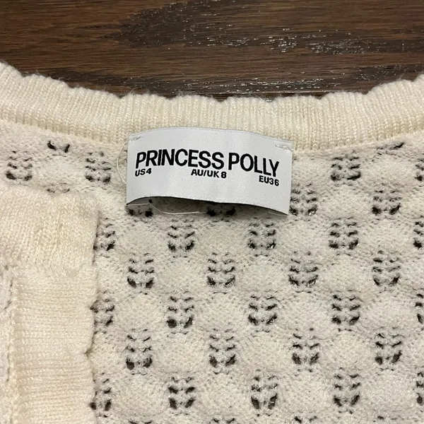 Princess Polly Cream Knit Cardigan with Tie Front - Image 4