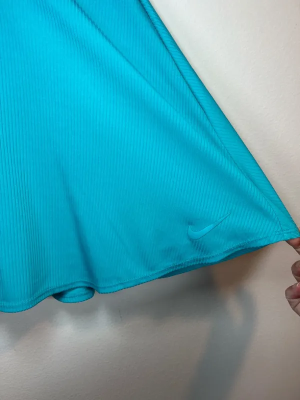 Nike Court Flouncy Tennis Skirt Skort Teal Blue Dri-Fit Shorts Lined Golf NEW XL - Image 3