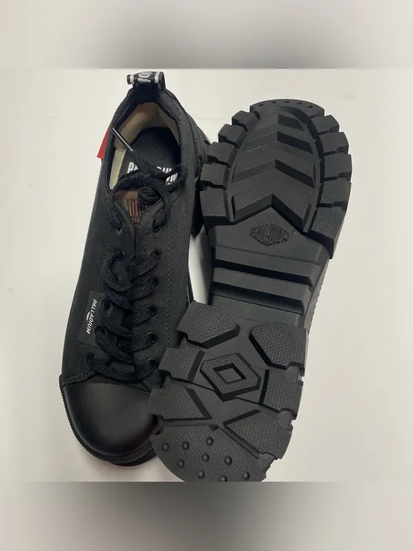 Palladium Revolt Lo Tx Black Low Fashion Sneaker Chunky. Canvas outer. Vegan. 8 - Image 6