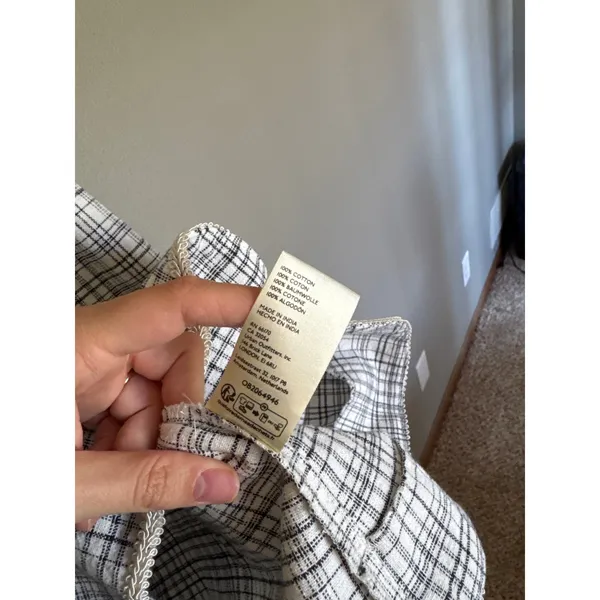 FREE PEOPLE NWT Juni B Black White Plaid Button Mini Dress Size Small - Image 7
