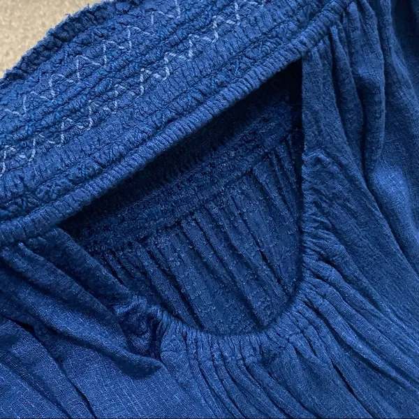 Free People OB474685 “Santorini” Off the Shoulder Sapphire Blue Top Size M - Image 8