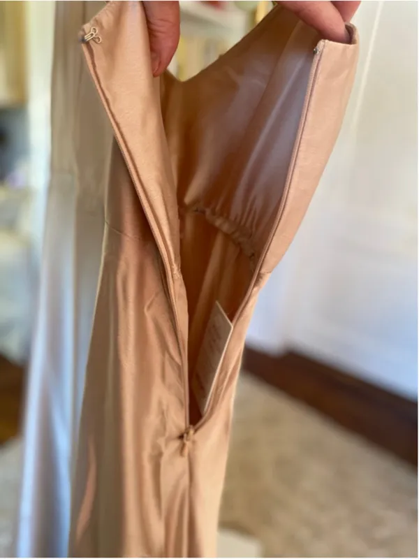 Show Me Your Mumu Satin Maxi Slip‎ Dress Champagne Quiet Luxury Bridesmaid Clean - Image 6