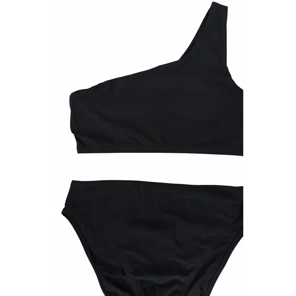 Tory Burch One Shoulder Bikini Top & High Waisted Bottoms Black Women's Size Sm - Image 4