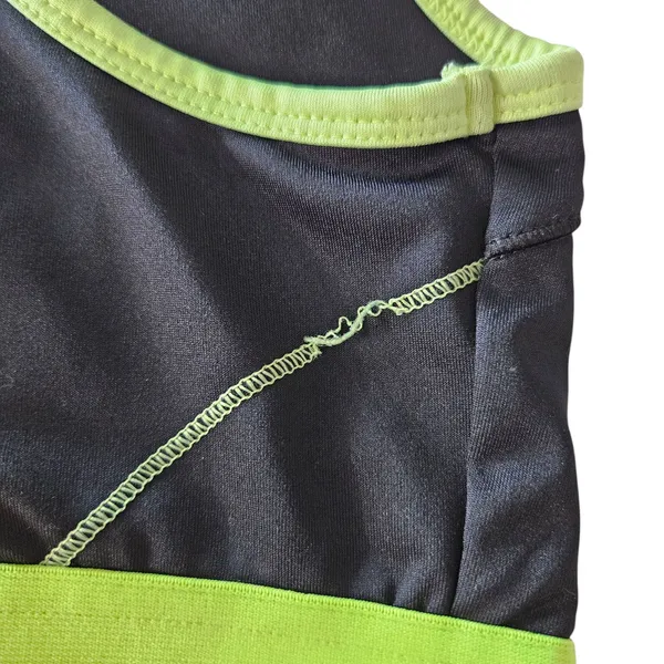 2XIST Micro Cross-Back Sports Bra Womens Small Black Green Sportswear - Image 3