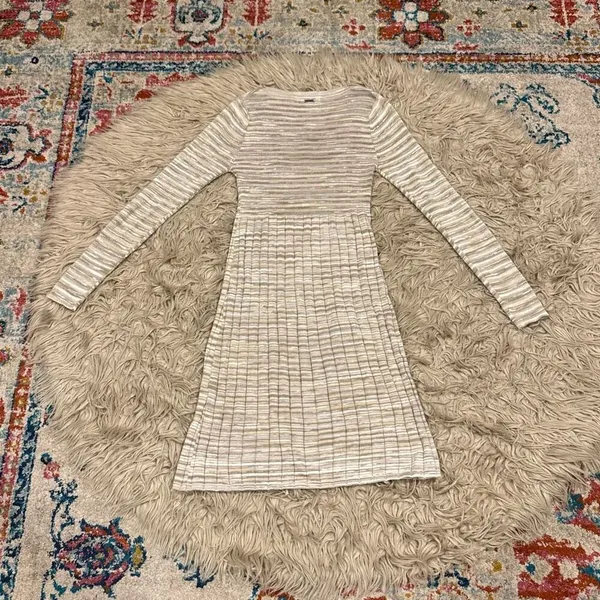 Prana Leandra Long Sleeve Organic Cotton Sweater Dress Bone Natural Size XS - Image 7