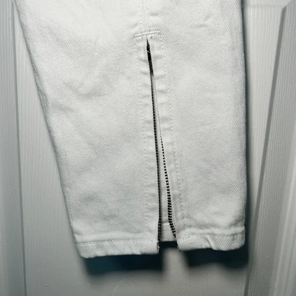 Tory Burch White Super Skinny Jean Zipper Ankle Detail Size 28 - Image 5