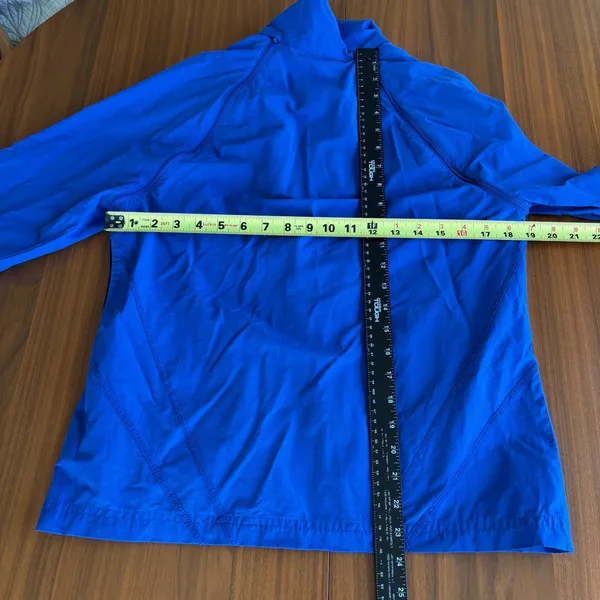 Vintage Danskin Now Track Jacket M Blue Mesh Zip Up Windbreaker Y2K Mom Workout - Image 8
