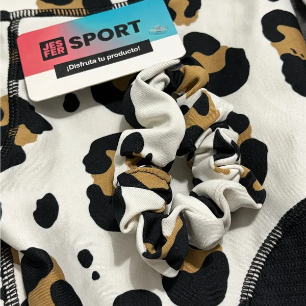 JESFER Activewear Set Women’s Size S Leopard Shorts & Sports Bra NWT(A230)&✨ - Image 8