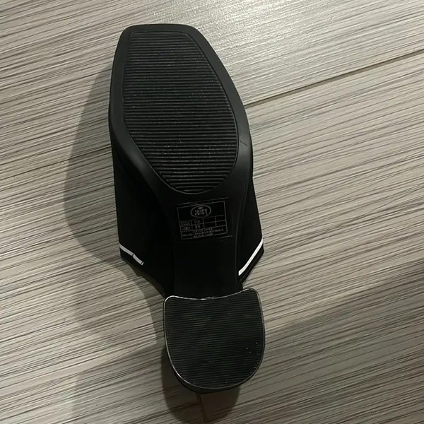 NWT Juicy Couture J-Girly Black White Logo Block Heel Mules Y2K Size 9.5 - Image 11