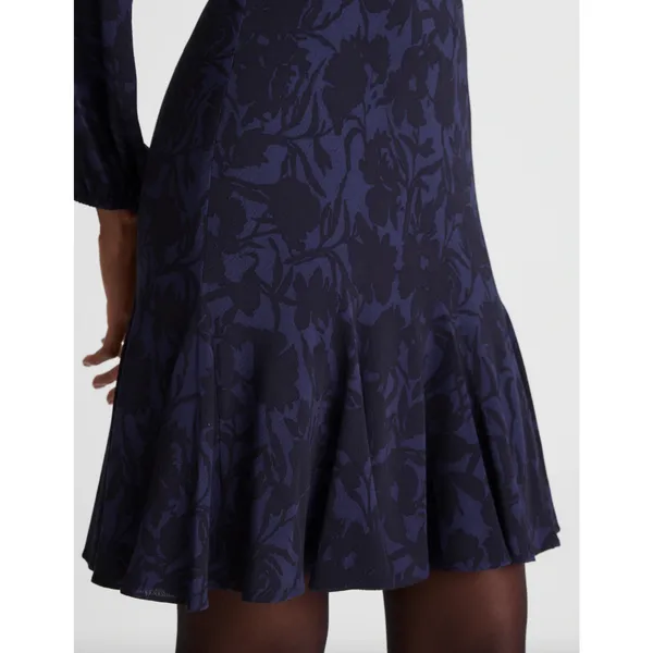 NEW Madewell Puff Sleeve Flare Mini Dress Alexis Floral Navy Viscose US 8 - Image 5