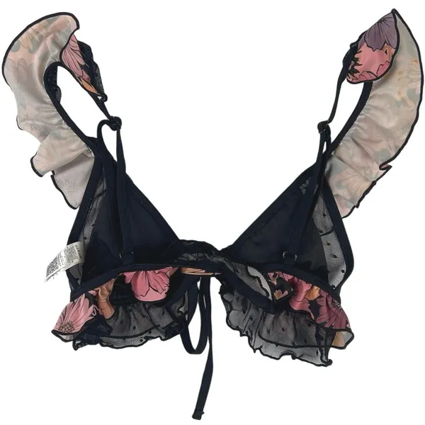 Asos Multicolor Floral Ruffle Tie Beach Summer Two Piece Bikini Set Swimwear 4 - Image 4