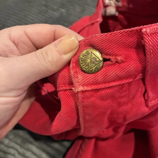 Guess by Georges Marciano Vintage Mid Rise Button Fly Red Jeans - Women's 29 - Image 9