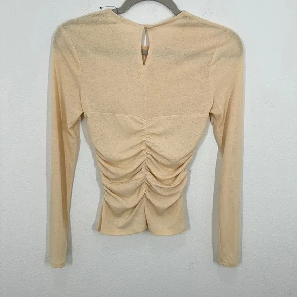 ASTR The‎ Label Buttercream Ruched Bust Long Sleeve Top Womens XS - Image 8