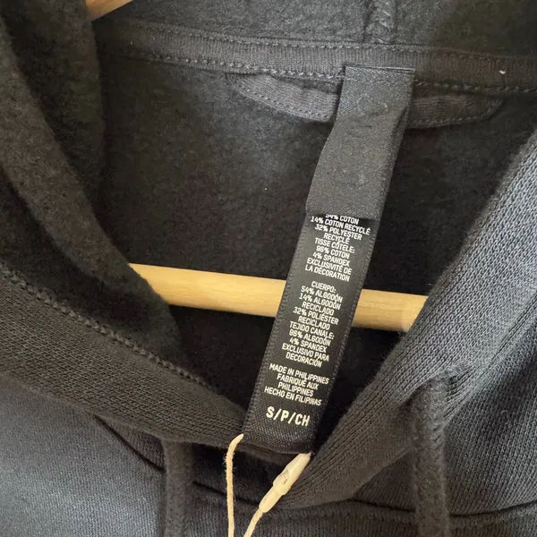 SKIMS Lounge Fleece Hoodie Women's Washed Onyx Black Small - Image 4