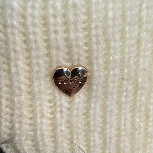 Juicy Couture Beanie Scarf Set Cream Ivory Winter Knit Pom Pom Gift Box Y2K - Image 4