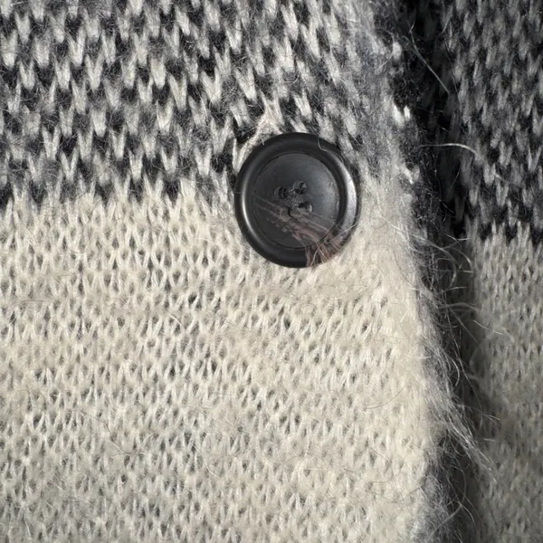American Eagle Buffalo Plaid Longline Cardigan Sweater Black Grey White L/XL‎ - Image 7