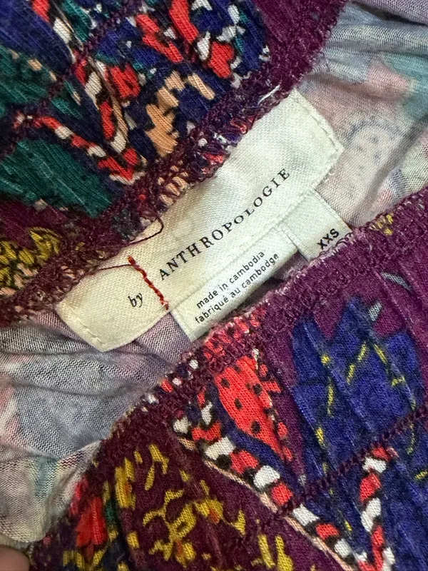 Anthropologie Intimates Pullon Pants Wide Leg Paisley Print Gypsey Hippie XXS/XS - Image 3