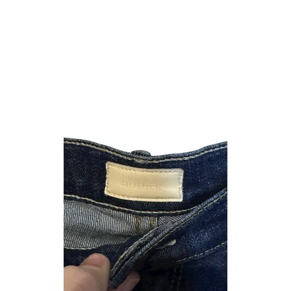 Mother Women's Jeans The Runaway Skinny‎ Leg Raw Hem Dark Wash Denim Blue 30X30 - Image 5