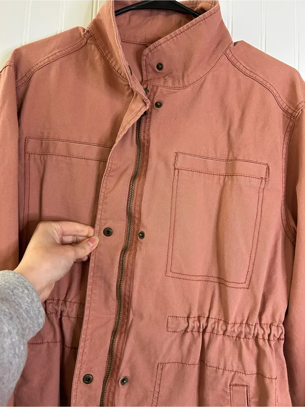 Old Navy Women's Utility Jacket in Dusty Rose Size Small - Image 7