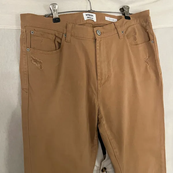 Kensie Vintage Luxe Straight Leg Slim Tan Jeans Size 10/30 - Image 3