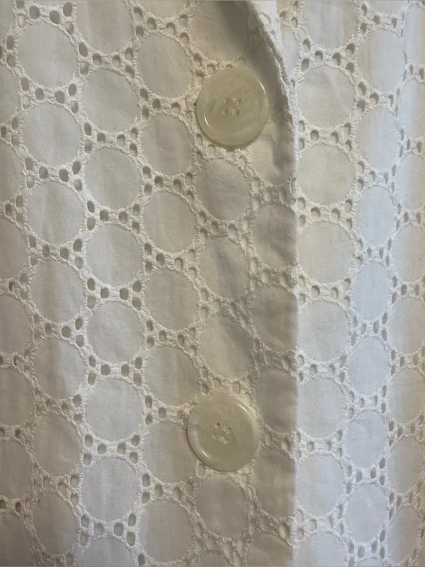 Vintage Pendleton White Cotton Eyelet Blazer Jacket - Image 4