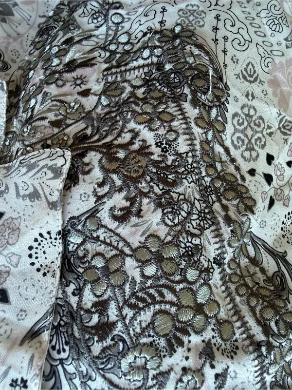 Parker Silk Tie Neck Blouson Dress size L cinched waist Balloon Sleeve 100% Silk - Image 4