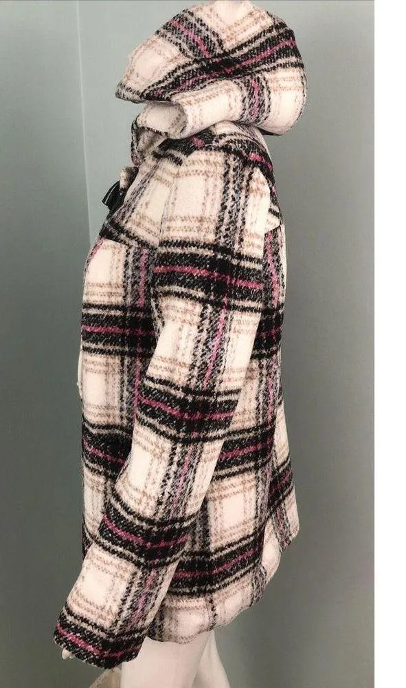 NWT Women's Thakoon for DesigNation Kohl's Plaid Hooded Flannel Coat Sz Medium - Image 8