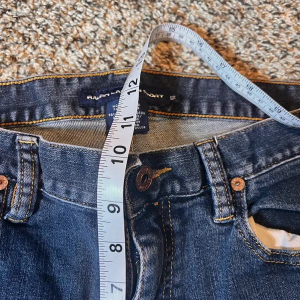 Ralph Lauren Sport Jeans Dark Wash‎ Denim Pony Logo Relaxed Fit Size 12 - Image 5