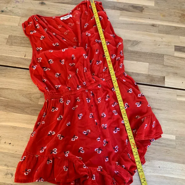 Billabong Red Floral Romper M - Image 5