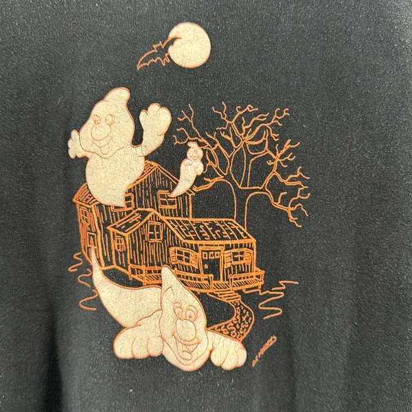 Dr Winders puff graphic Halloween vintage Fruit of the Loom Black Sweatshirt XL - Image 5