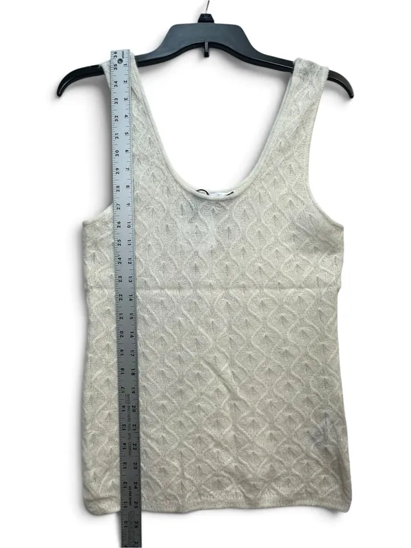 Zara Wool Alpaca Pointelle Knit Tank Top Women’s L White Sleeveless NWT - Image 7