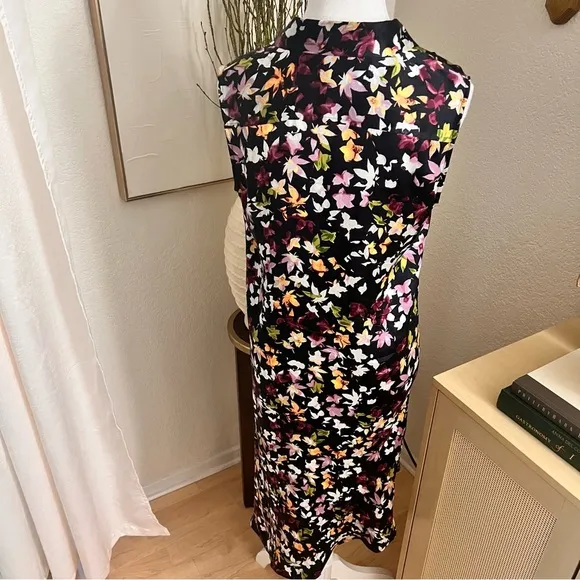 EQUIPMENT Femme Tira Sleeveless Floral Print Silk Dress‎ Asymmetrical Hem Size S - Image 7